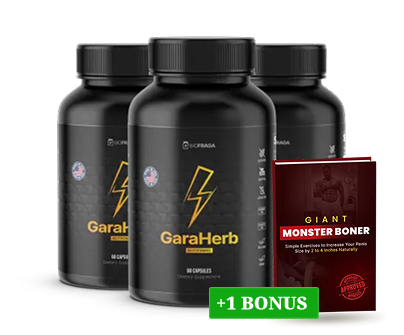 GaraHerb male wellness supplement bottles